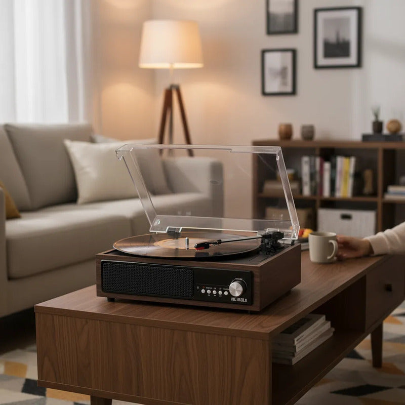 Tocadiscos Bluetooth Victrola Vta-67esp 3 En 1 Marrón