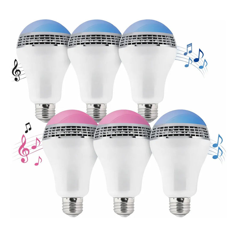 Focos Led Con Bocina Bluetooth Kit 6 Piezas Colores