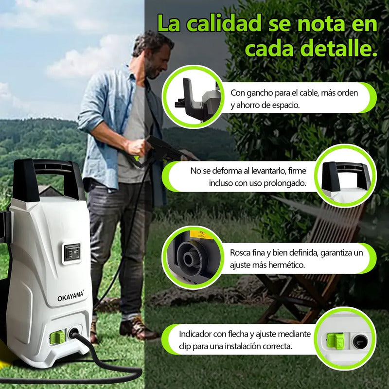 Hidrolavadora Eléctrica De Alta Presión Portátil Para Auto Blanco 50/60 Hz