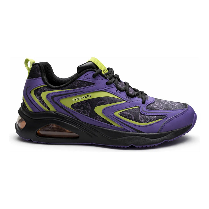 Tenis Skechers Tres-air Dia De Muertos Calaveras Morado Lisa 24.5 Mx