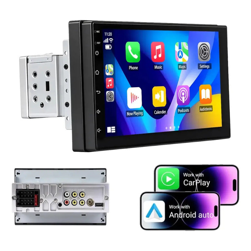 Autoestereo 1din Pantalla 7 Pulgadas Carplay Bluetooth Knup Negro