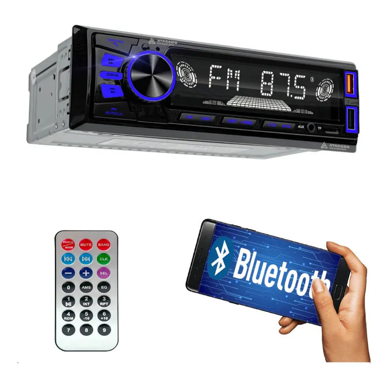 Autoestereo Bluetooth Usb Aux Lelong Le-6843 Multicolor