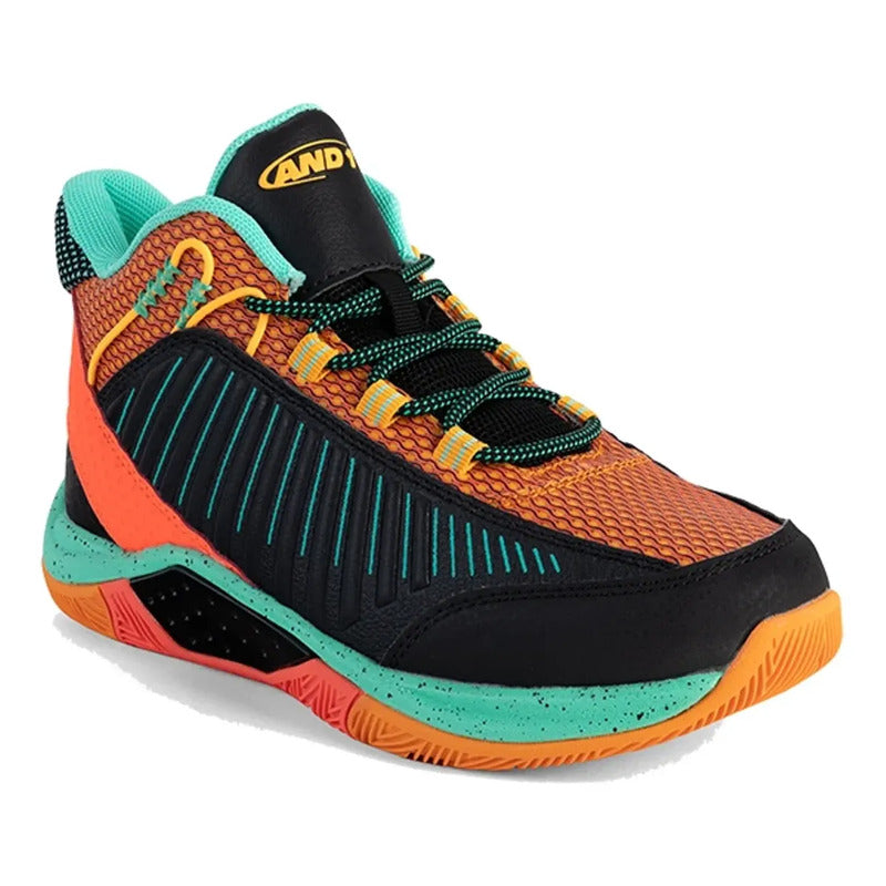 Tenis And1 Explosive T Negro Con Coral 9.5 Us