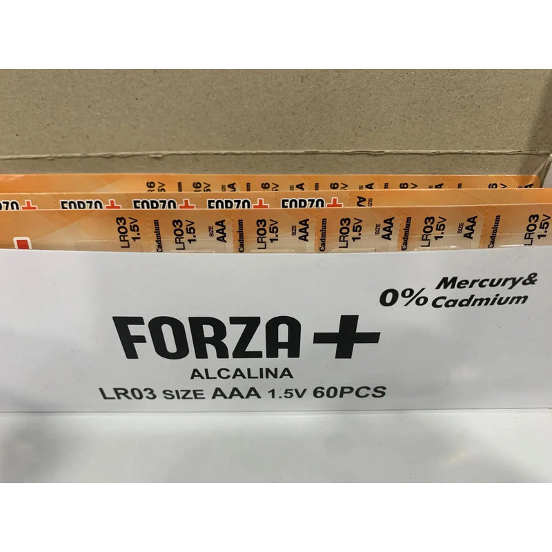 Paquete Con 60 Pilas Aa Alcalinas Forza+ 1.5v Larga Duración