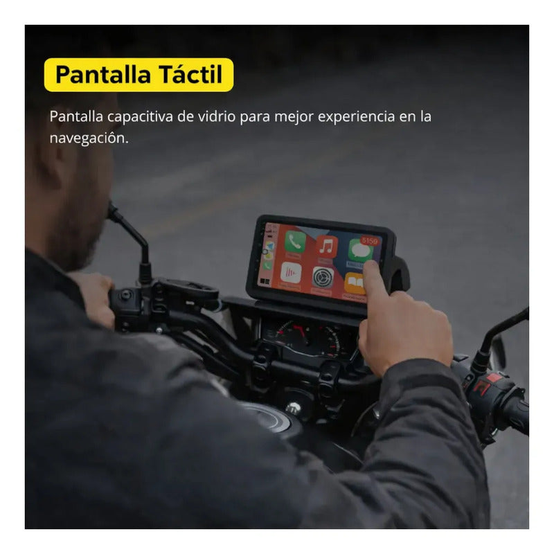 Pantalla Para Moto Knup Carplay/android Auto 5 Pulgadas Negro