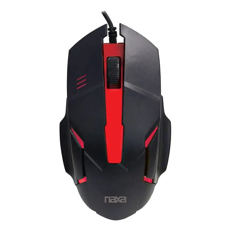Teclado Gamer Retroiluminado Led Con Mouse, Audifonos Naxa Negro