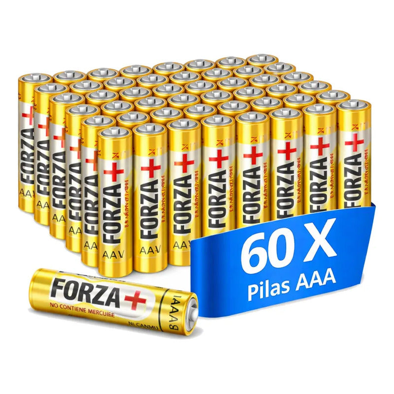 Paquete Con 60 Pilas Aaa Alcalinas Forza 1.5v Larga Duración