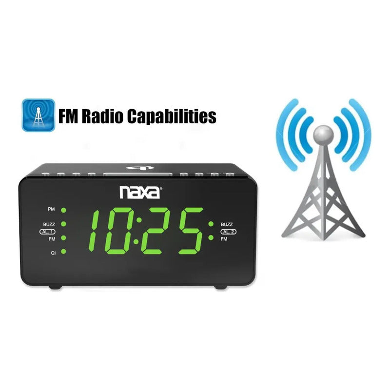 Reloj Despertador Pantalla Led Naxa Electronics Nrc-175 Negro
