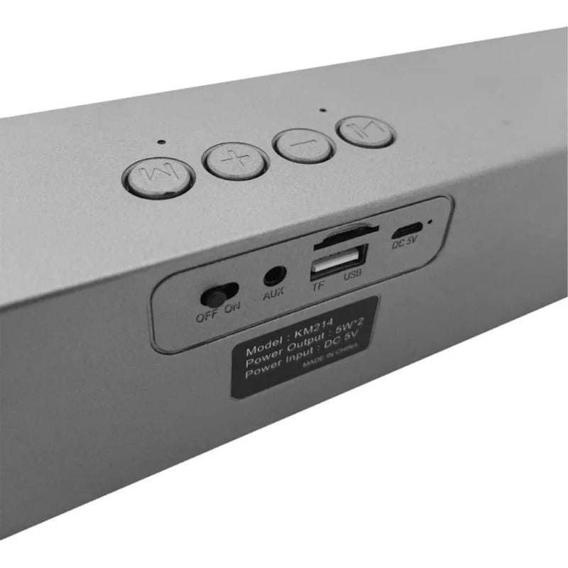 Barra De Sonido Inalámbrica Km214 Home Theater Negro Gris Oscuro
