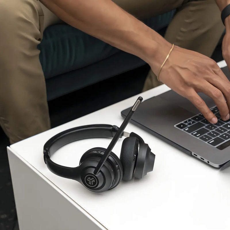 Audífonos Gamer Jlab Gowork Inalámbricos Bluetooth Micrófono Negro