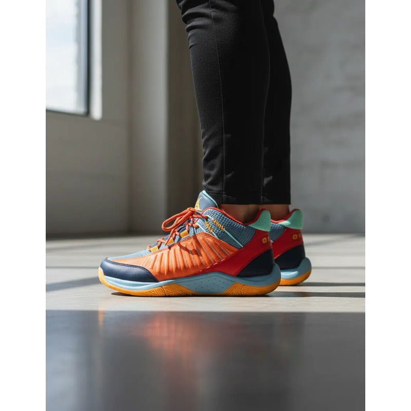 Tenis And1 Explosive T Azul Con Rojo Y Naranja 9.5 Us