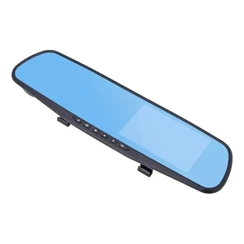 Espejo Retrovisor Dvr Universal 2 Camaras Delantera Reversa