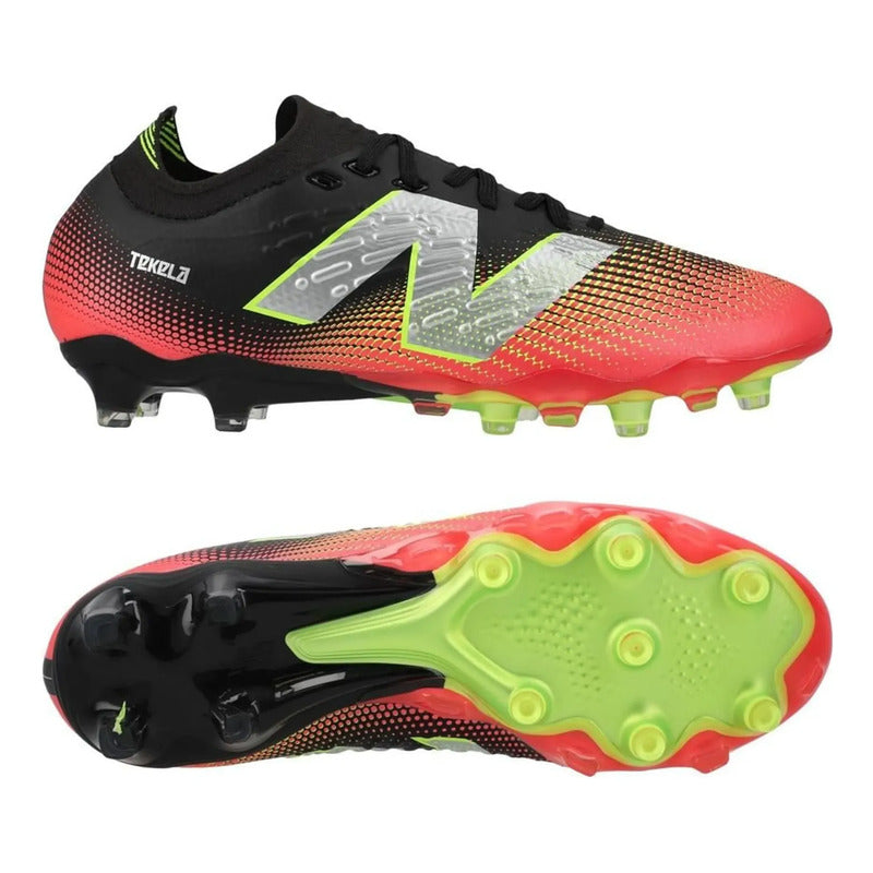 Tenis New Balance Tekela Pro Low Laced Fg V4+ Negro Con Naranja 4 Mx