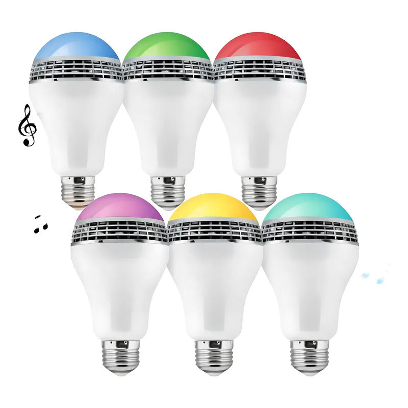 Focos Led Con Bocina Bluetooth Kit 6 Piezas Colores