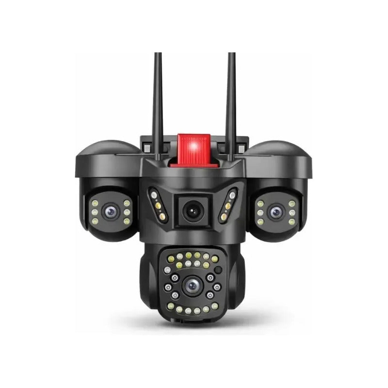 Cámara De Seguridad 3 Lentes 1080p Wi-fi Exterior Nocturna Negro