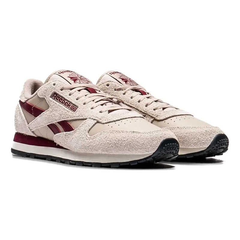 Tenis Reebok Classic Leather Adultos Modern Beige/alabaster/classic Burgundy 10 Mx