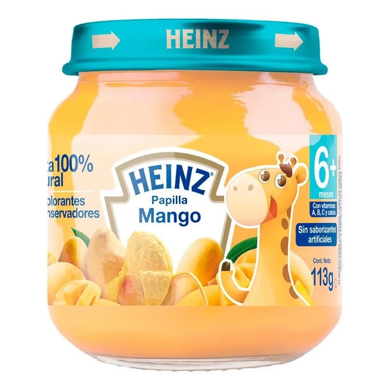Papilla Para Bebé Heinz Mango Frasco De 113g 12 Pack
