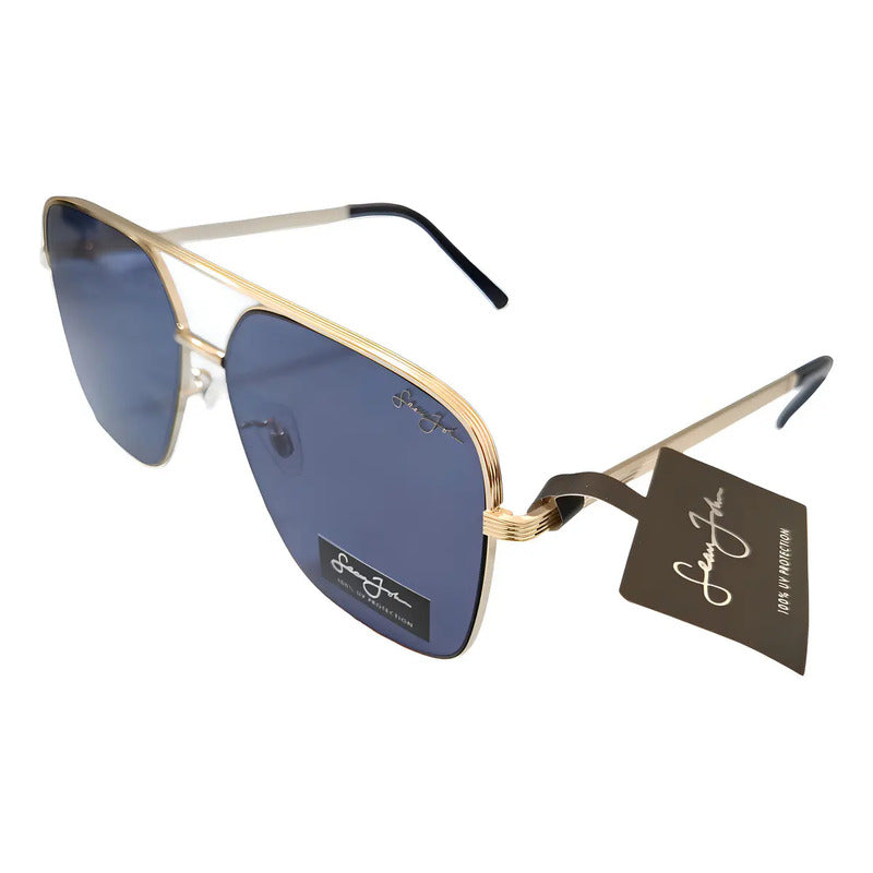 Gafas De Sol Sean John Polarizadas Protección Uv Metal Azul Dorado Océano Dorado/azul