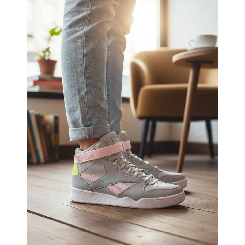 Tenis Para Mujer Reebok Royal Bb4500 Hi2 Gris Lisa 4.5 Mx