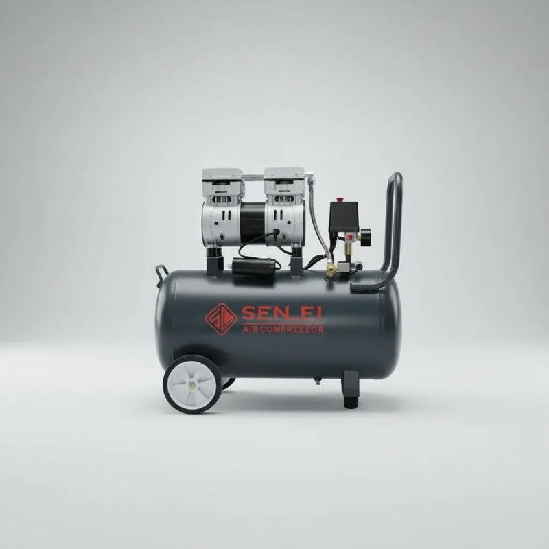 Compresor De Aire Silencioso 50l 127v 750w Senlei Olf750-50l Azul Petróleo Monofásica