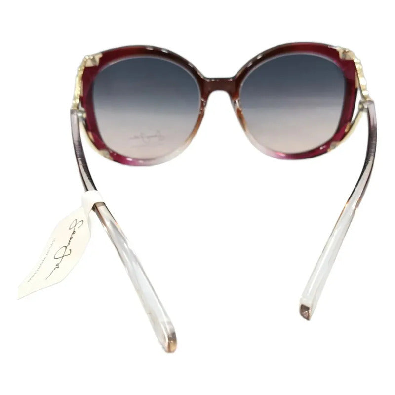 Gafas De Sol Sean John Sjs2032 Para Dama- Sin Estuche Océano Marrón Gris Oscuro Rojo