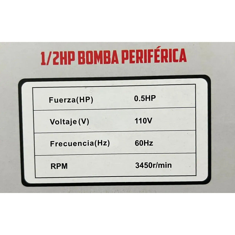 Bomba De Agua Periférica Eléctrica 1/2 Hp Hogar Qb60a Gris Oscuro 60 Hz Monofásica