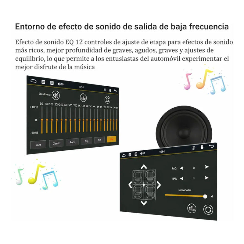 Autoestéreo Bluetooth 1 Din 5.9 Pulgadas Carplay Android Negro