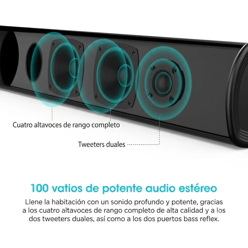 Barra De Sonido Bestisan S9920 100 Vatios Y 40 Pulgadas Negro 50 Hz 20 Khz