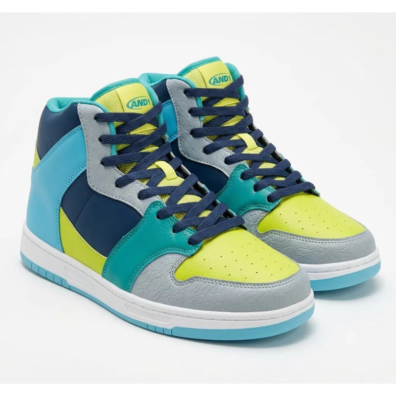 Tenis And1 Slam Mid Tpr Azul Con Verde Y Blanco Lisa 11 Us
