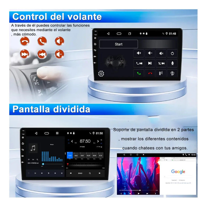 Autoestereo 1din Pantalla 9 Pulgadas Carplay Bluetooth Knup Negro