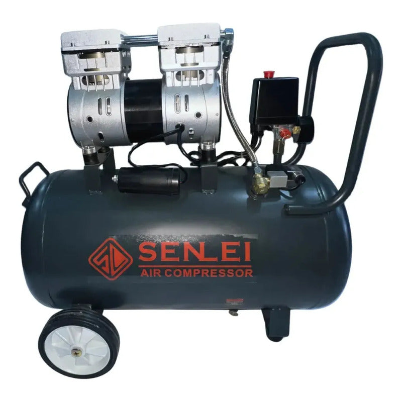Compresor De Aire Silencioso 50l 127v 750w Senlei Olf750-50l Azul Petróleo Monofásica