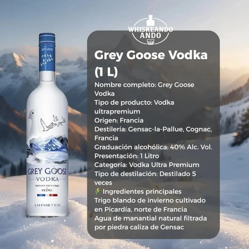 Botella De Vodka Grey Goose 1000ml + Jarra Agitador De Regal
