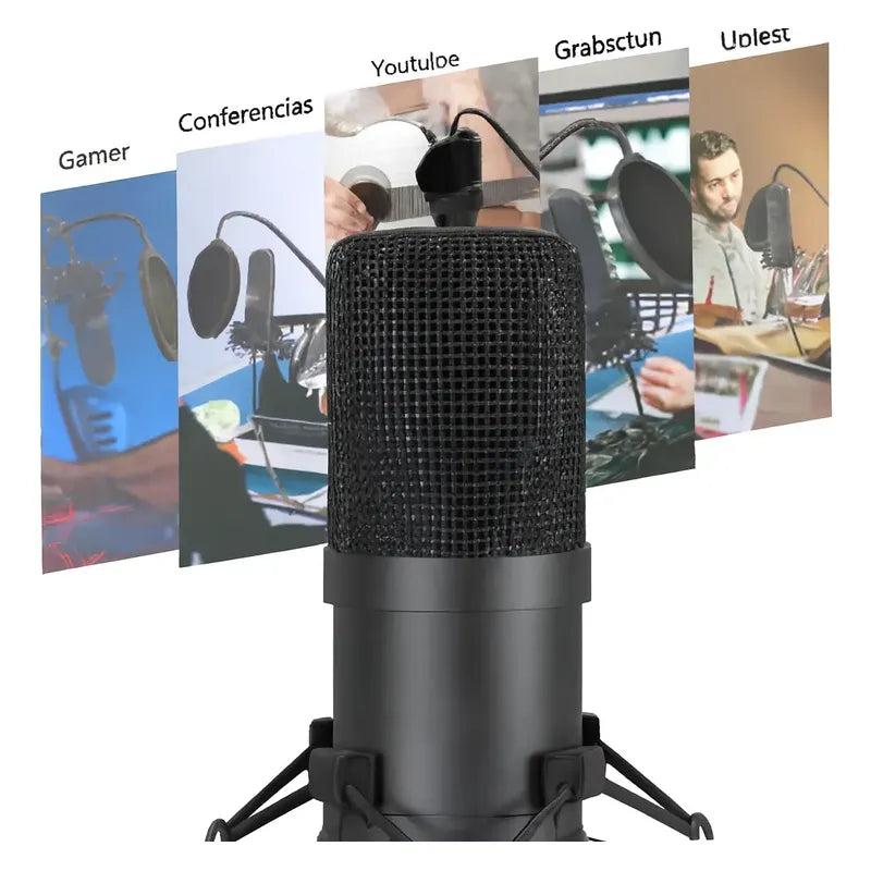 Audífonos Gamer Jlab Gowork + Micrófono Condensador Eptison Negro