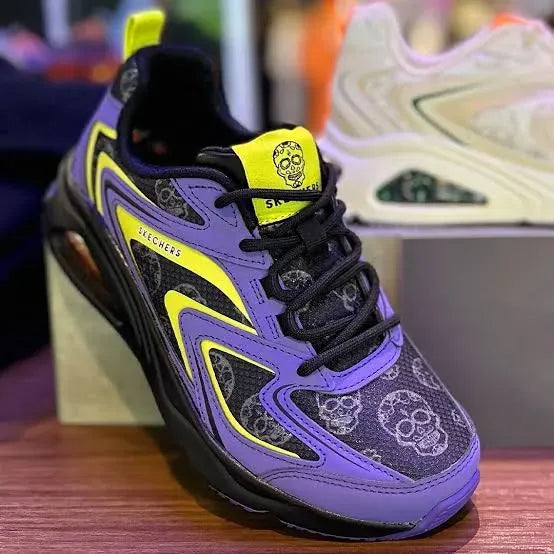 Tenis Skechers Tres-air Dia De Muertos Calaveras Morado Lisa 24.5 Mx