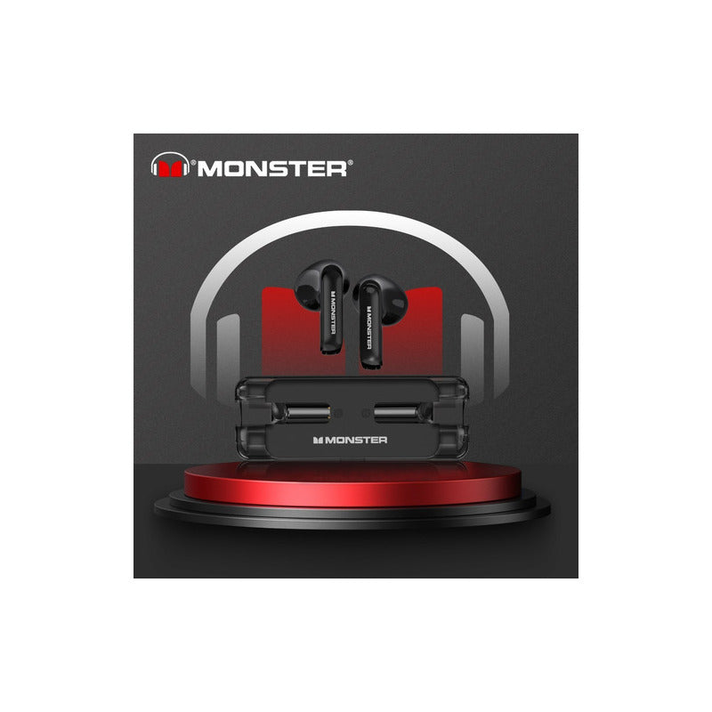 Audifonos Inalámbricos Monster Xkt08 5.3 Baja Latencia Lujo Color Negro