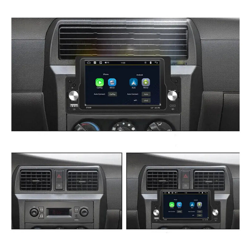 Autoestéreo Bluetooth 1 Din 5.9 Pulgadas Carplay Android Negro
