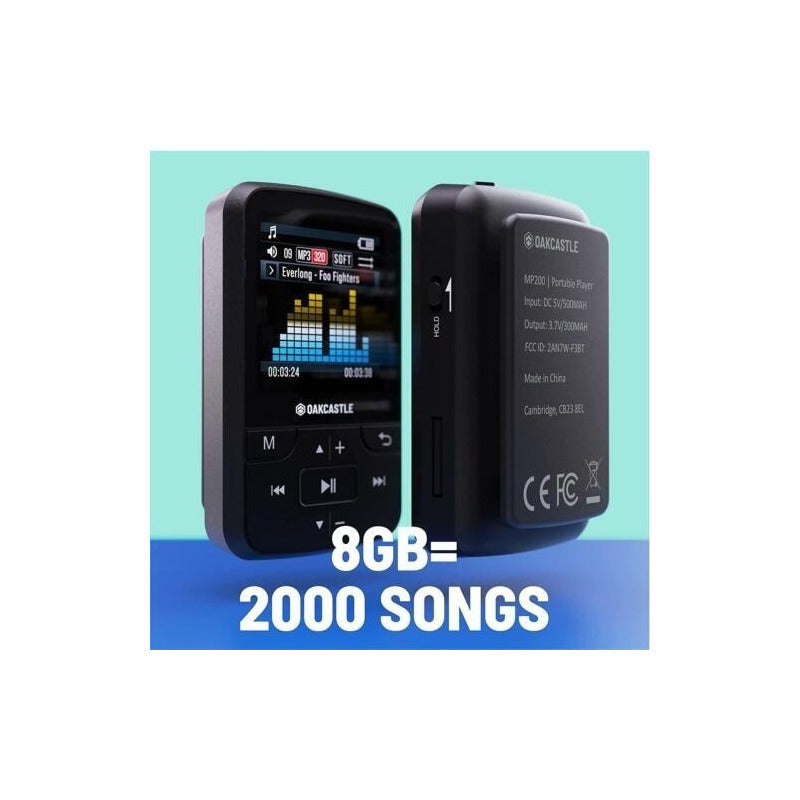 Reproductor Mp3 Oakcastle Mp200, 8 Gb, Bluetooth