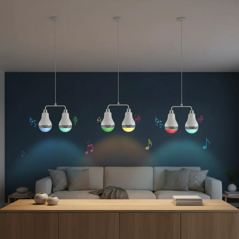 Focos Led Con Bocina Bluetooth Kit 6 Piezas Colores