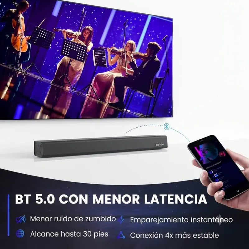 Barra De Sonido Home Theater Bestisan Se05p Sistema Premium Negro 50 Hz 20 Khz