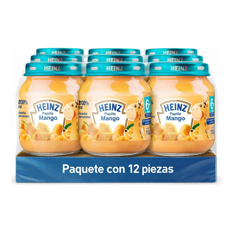 Papilla Para Bebé Heinz Mango Frasco De 113g 12 Pack