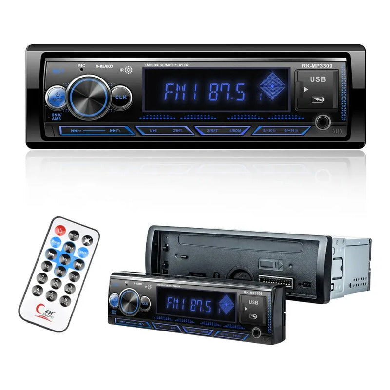 Autoestéreo Bluetooth Reako Usb Sd Aux Control Remoto