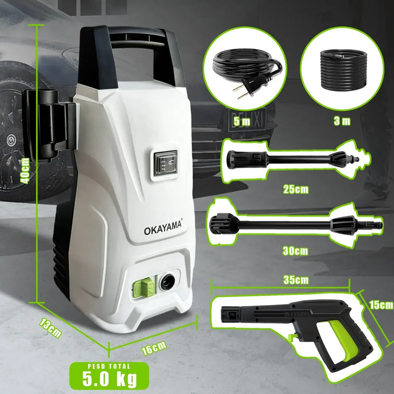 Hidrolavadora Eléctrica De Alta Presión Portátil Para Auto Blanco 50/60 Hz