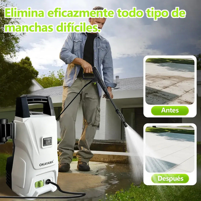 Hidrolavadora Eléctrica De Alta Presión Portátil Para Auto Blanco 50/60 Hz