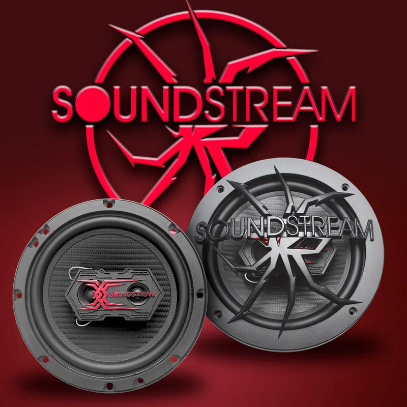 Bocinas Para Auto 6.5 Fibra Carbono 3 Vías Wnr Soundstream Negro