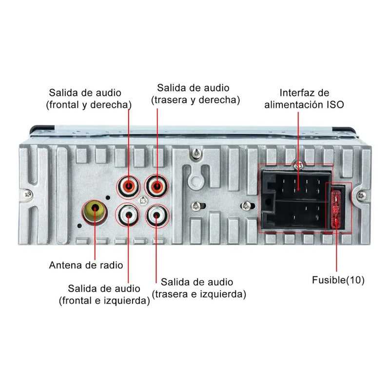 Autoestéreo Bluetooth Reako Usb Sd Aux Control Remoto