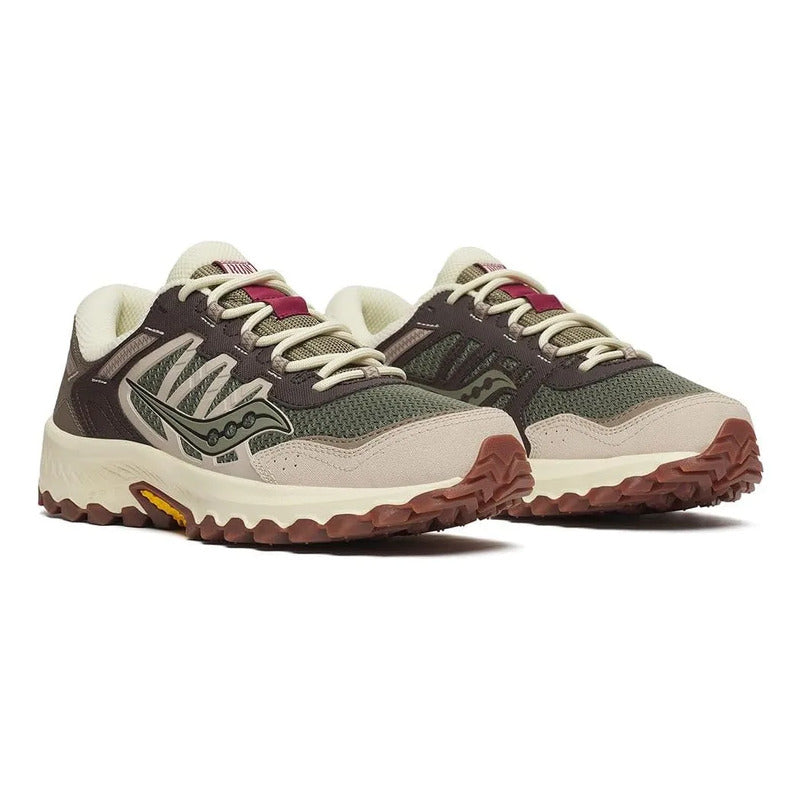 Tenis Saucony Grid Peak Gris Oliva Marrón Olive Brown Lisa 26.5 Mx