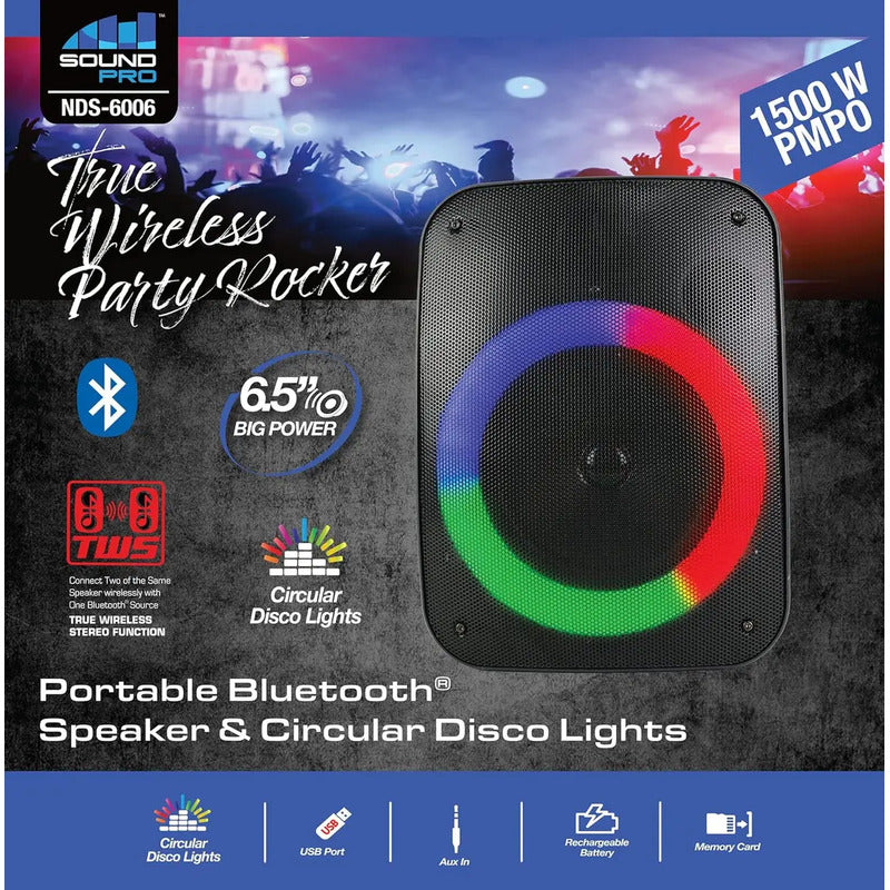 Naxa Nds-6006 Altavoz Bluetooth Portátil Con Luces Circulare
