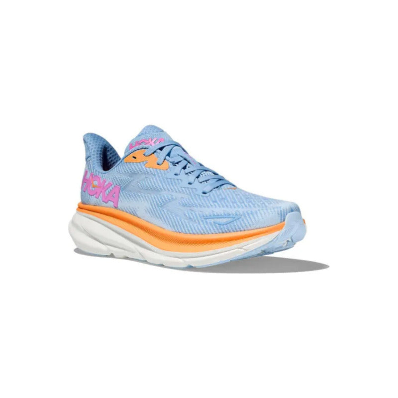 Tenis Hoka Clifton 9 Amortiguación Máxima Confortables Celeste Lisa 5.5 Us