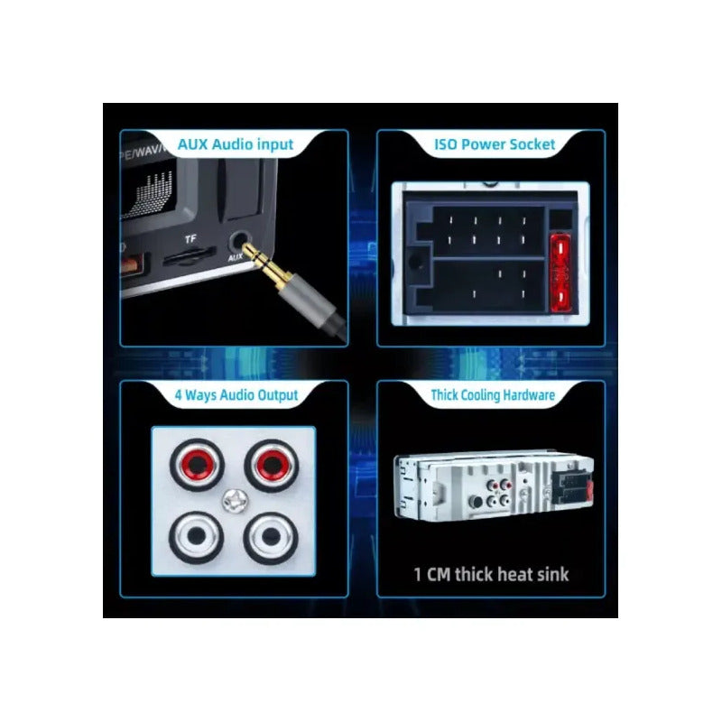 Autoestéreo Bluetooth Reako Rk-520d Con Usb, Tarjeta Sd