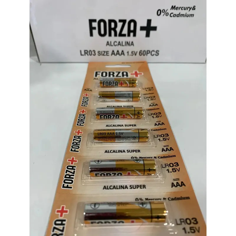 Paquete Con 60 Pilas Aa Alcalinas Forza+ 1.5v Larga Duración